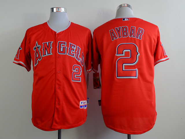 Men Los Angeles Angels #2 Aybar Red MLB Jerseys->los angeles angels->MLB Jersey